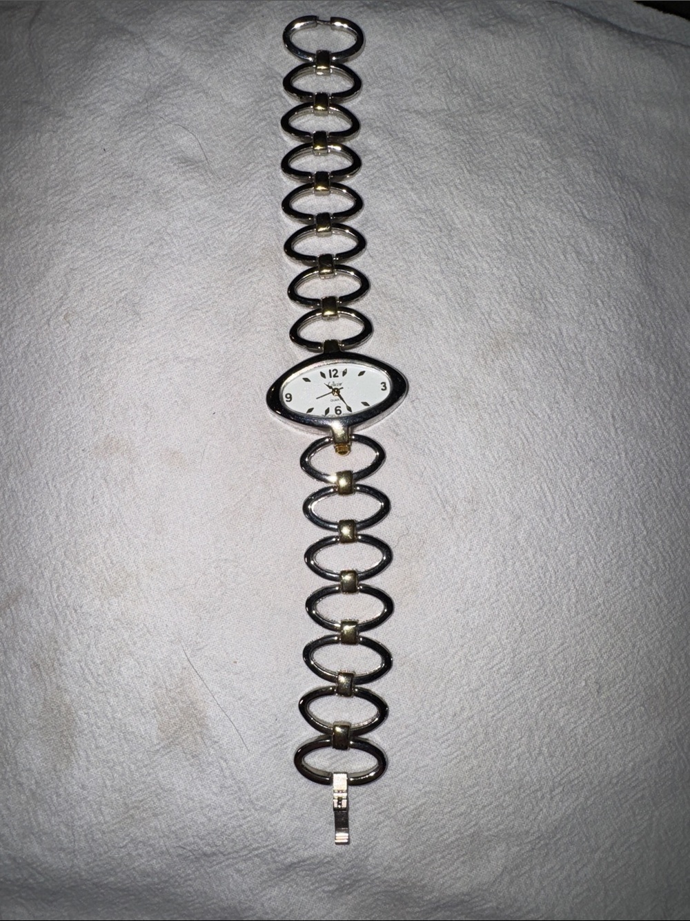 Silver-Tone Collezio Women's Oval Dial Bracelet Watch